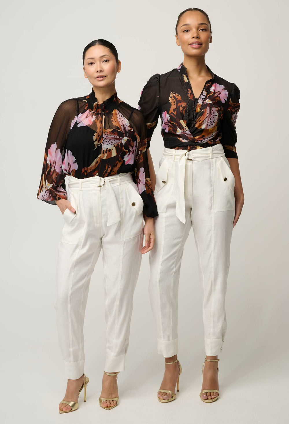 UNDER 5'4 Trinidad Linen Viscose Button Cuff Pant in Ivory