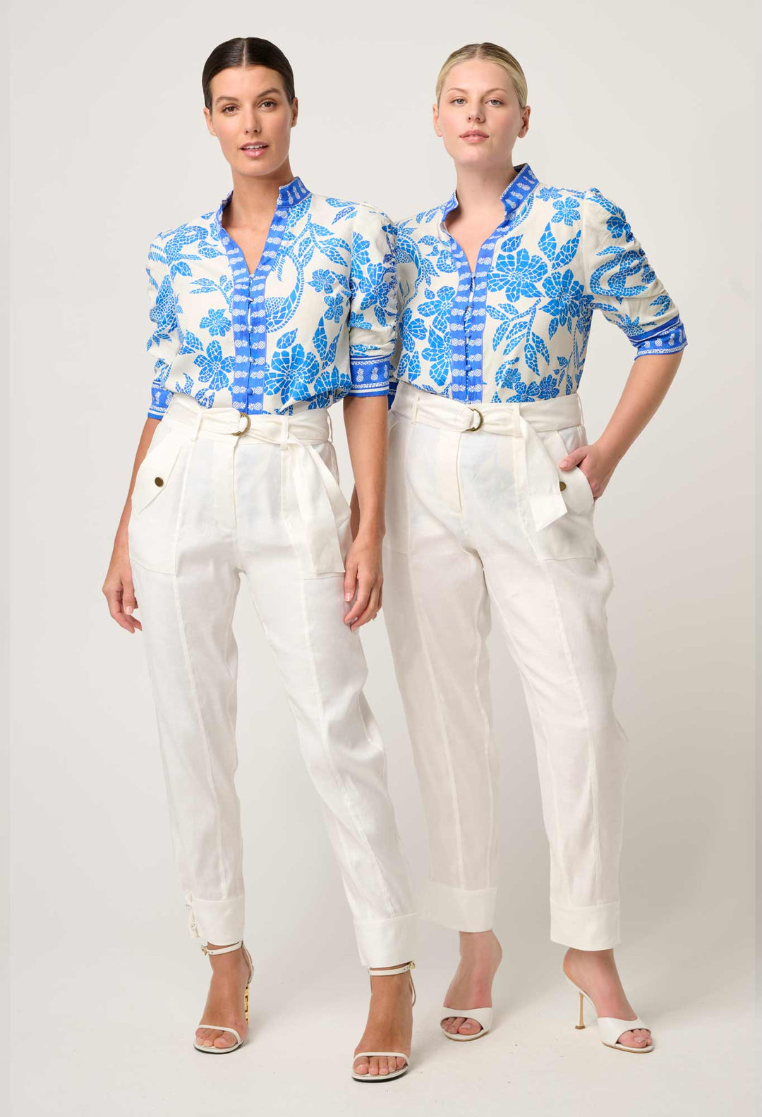 OnceWas Trinidad Linen Viscose Button Cuff Pant in Ivory