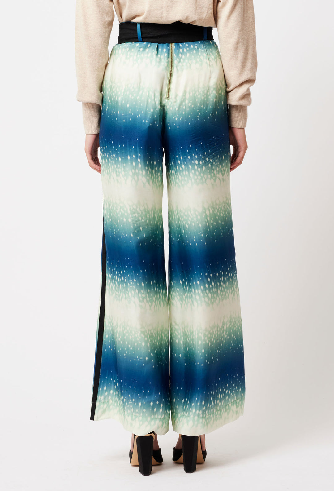 OnceWas Grace Cupro Viscose Pants in Galaxy Print