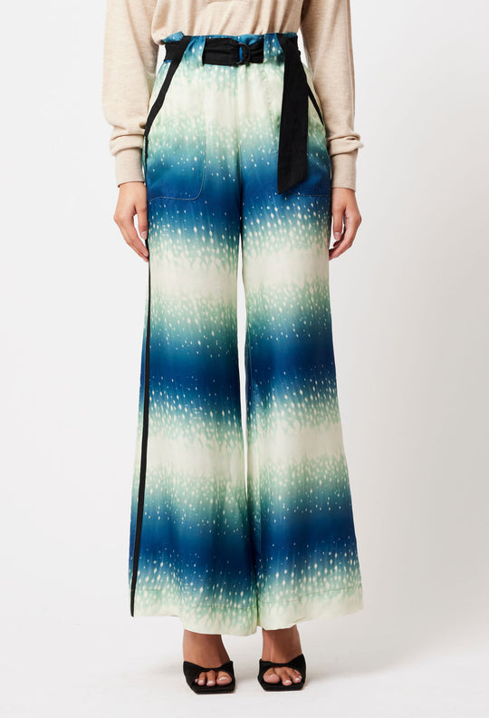 OnceWas Grace Cupro Viscose Pants in Galaxy Print