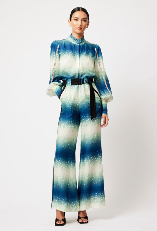 OnceWas Florence Cupro Viscose Shirt in Galaxy Print