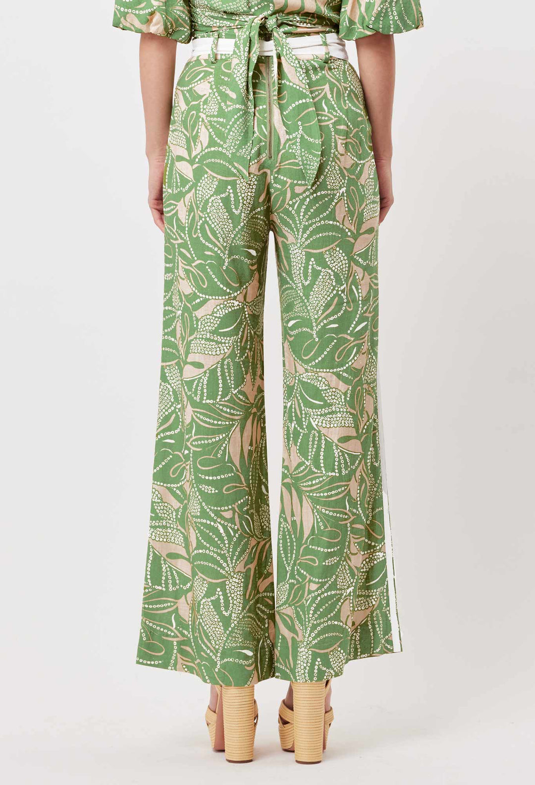 OnceWas Grace Linen Viscose Pant in Jungle Tropico