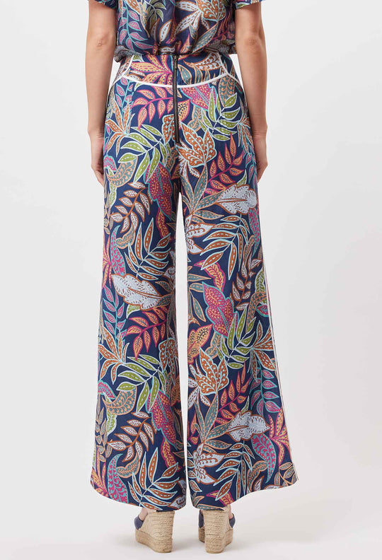 OnceWas Harmony Viscose Wide Leg Pant in Fiesta Tropico