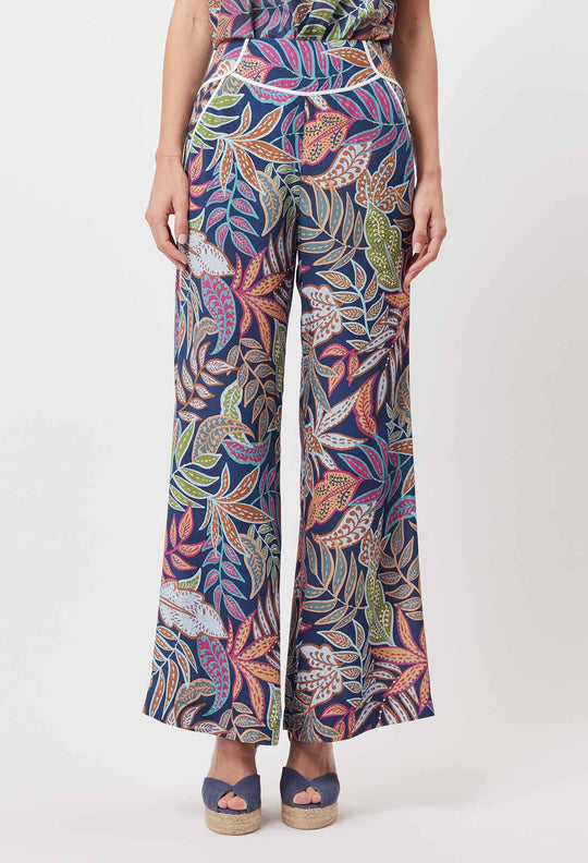 OnceWas Harmony Viscose Wide Leg Pant in Fiesta Tropico