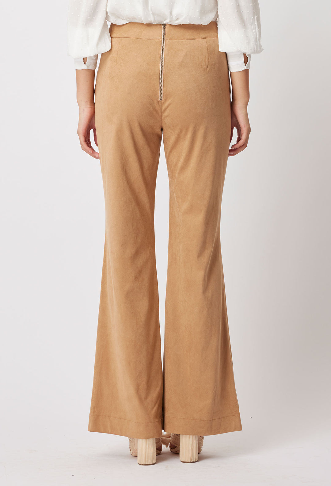 OnceWas Getty Faux Suede Pant in Husk