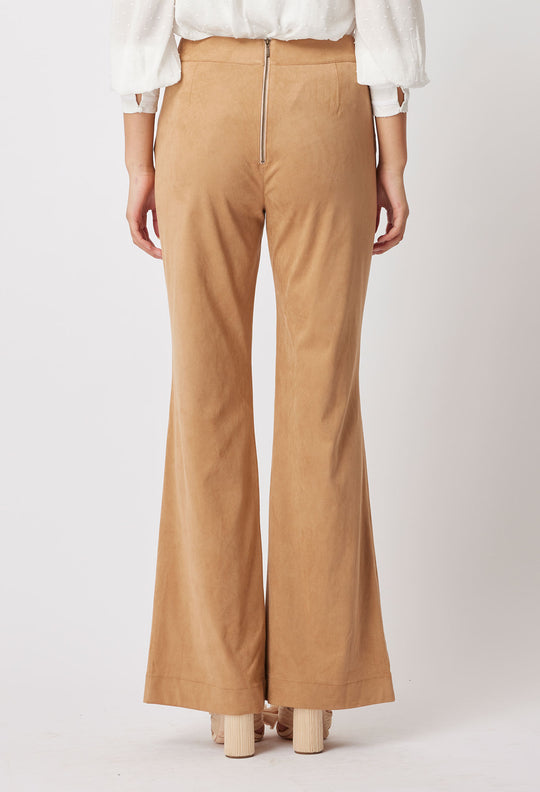 OnceWas Getty Faux Suede Pant in Husk