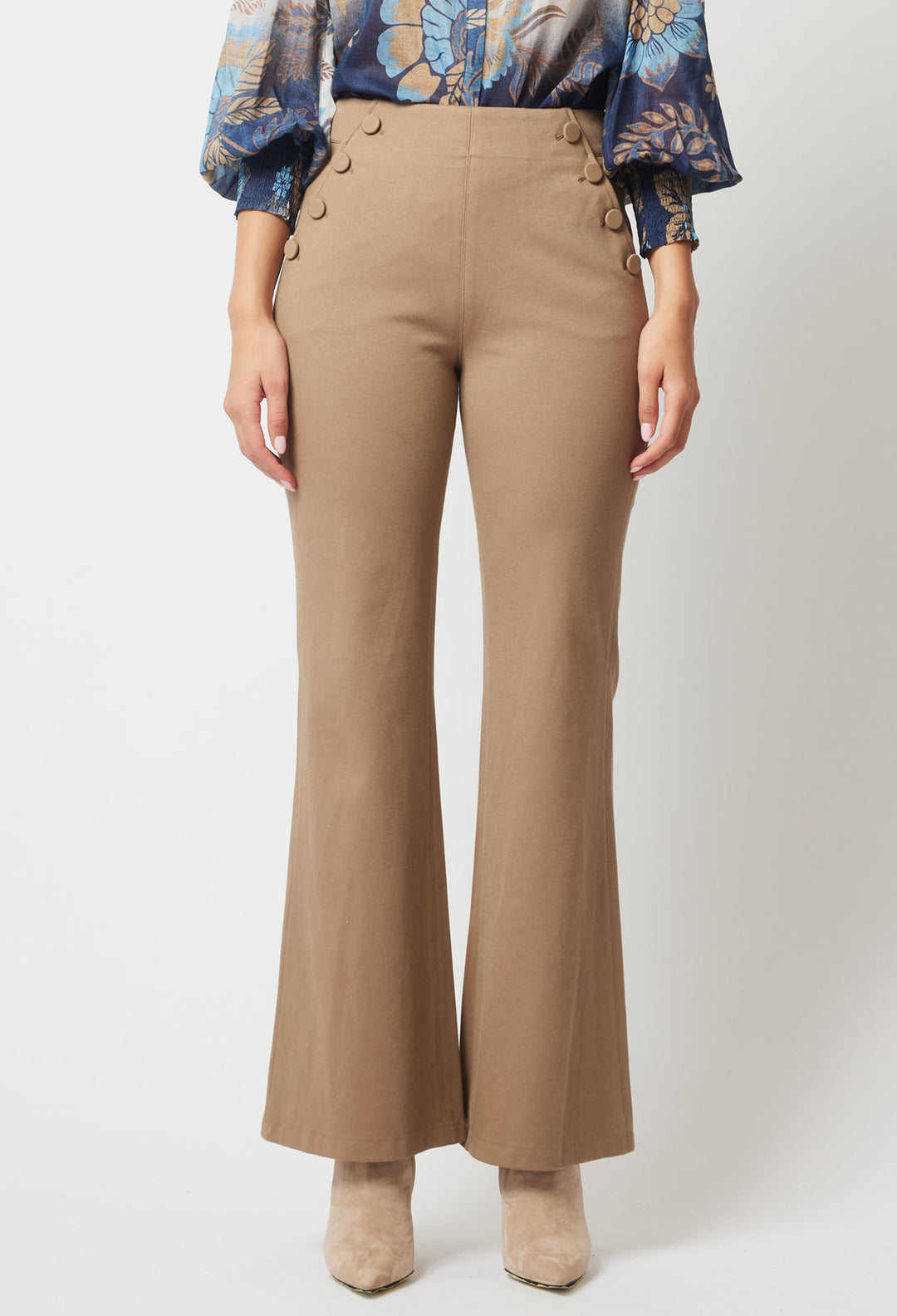 OnceWas Phoenix Viscose Nylon Twill Pant in Sesame