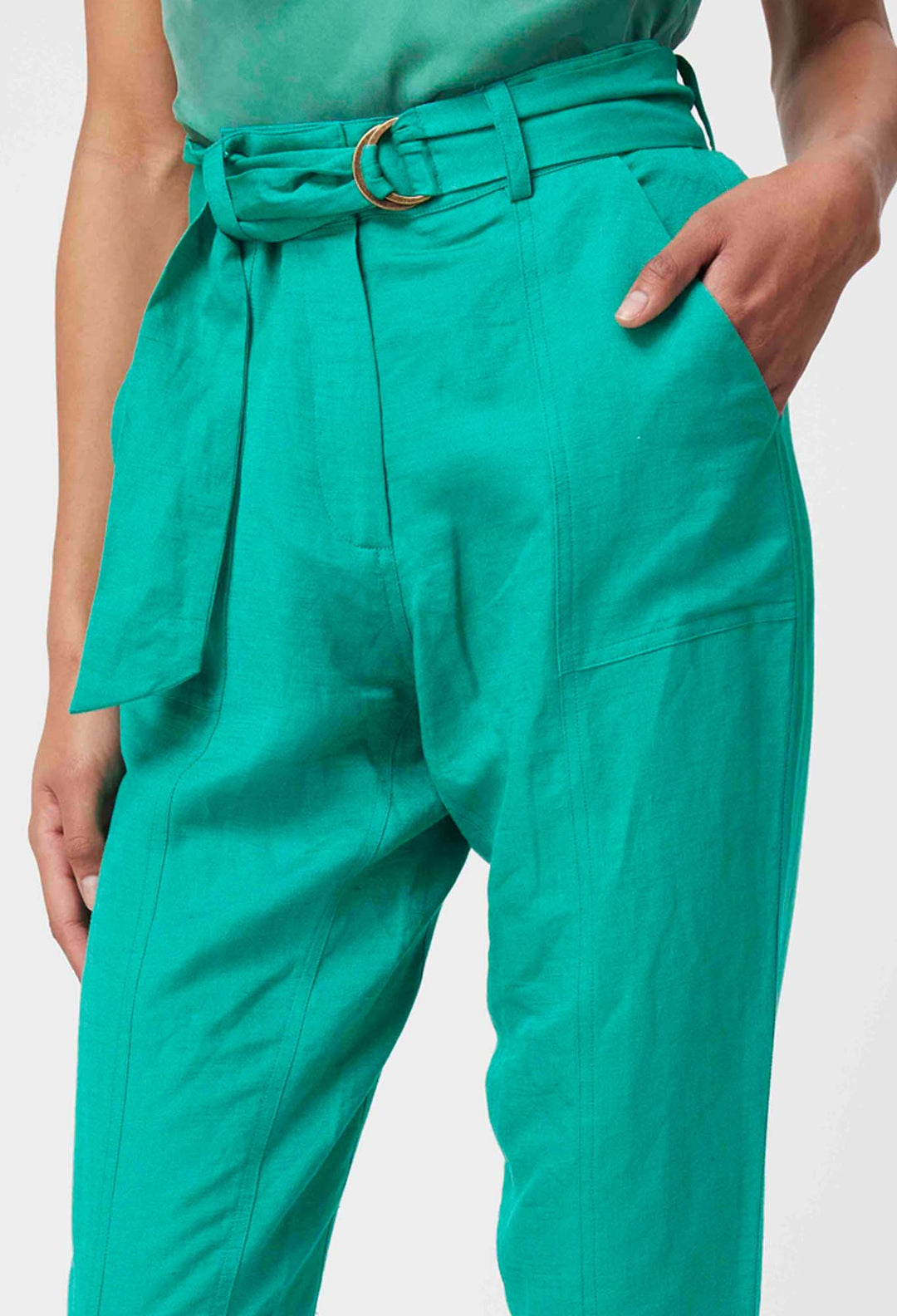 Transit Linen Viscose Pant in Bay Green