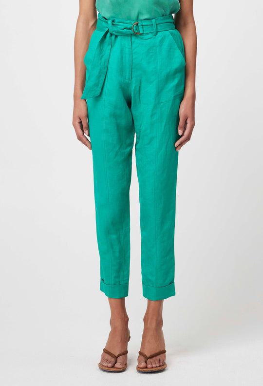 Transit Linen Viscose Pant in Bay Green