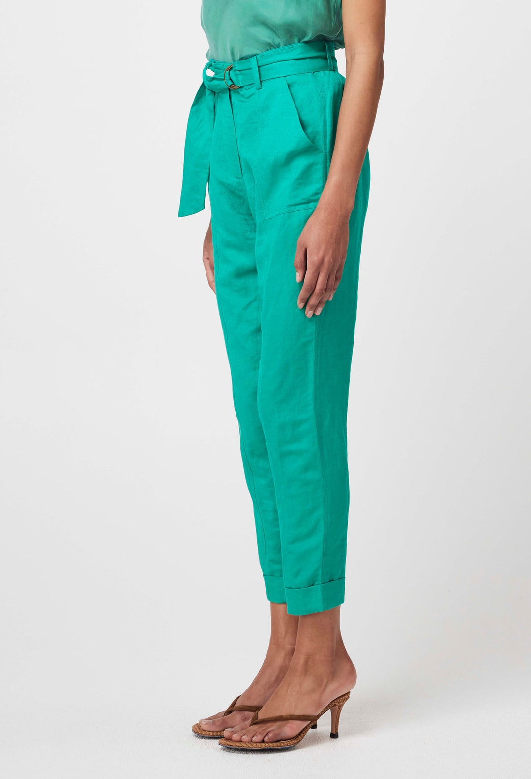 Transit Linen Viscose Pant in Bay Green