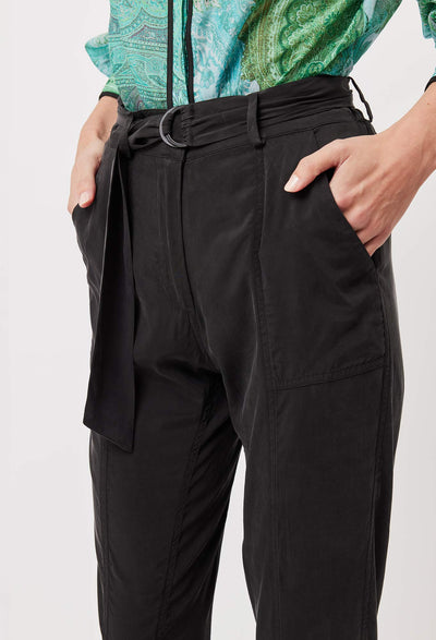 OnceWas Transit Stretch Cupro Pant in Black
