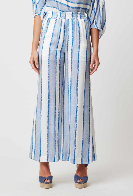 OnceWas Positano Viscose Pant in Sorrento Stripe