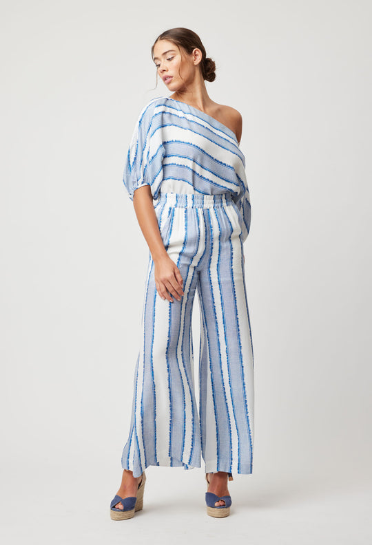 OnceWas Positano Viscose Pant in Sorrento Stripe