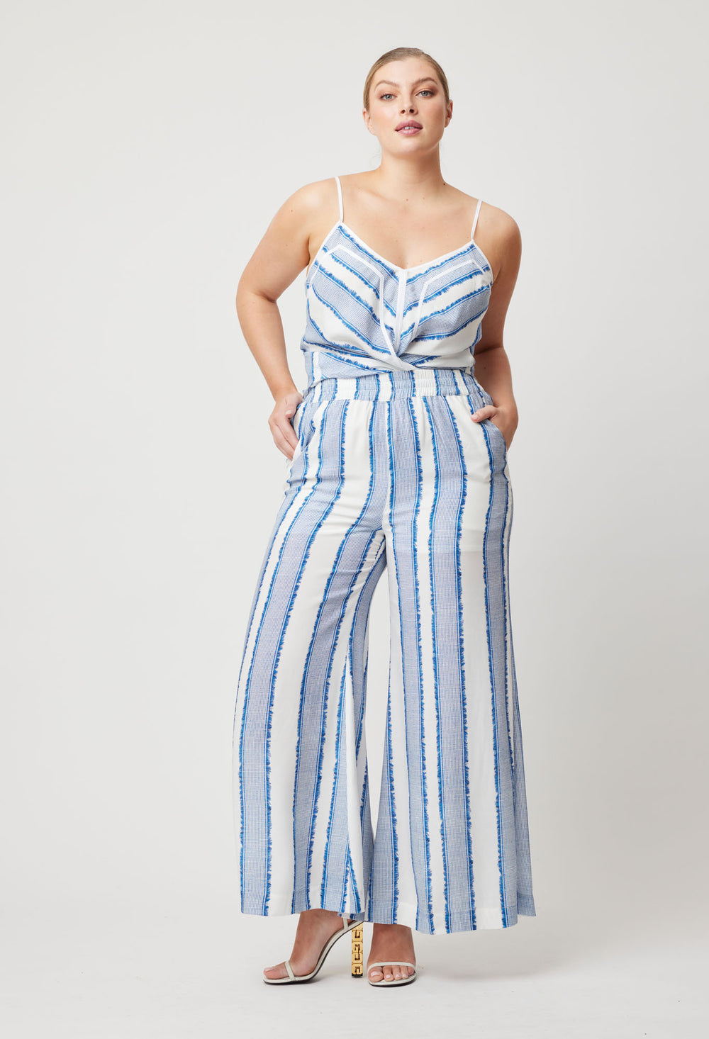 OnceWas Positano Viscose Pant in Sorrento Stripe