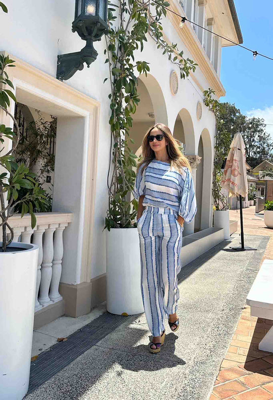 Positano Viscose Pant in Sorrento Stripe