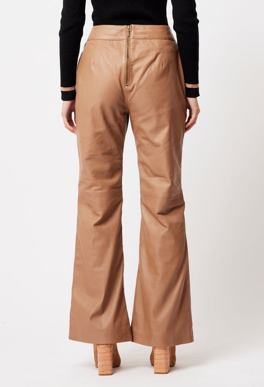 OnceWas Nova Leather Pant in Husk