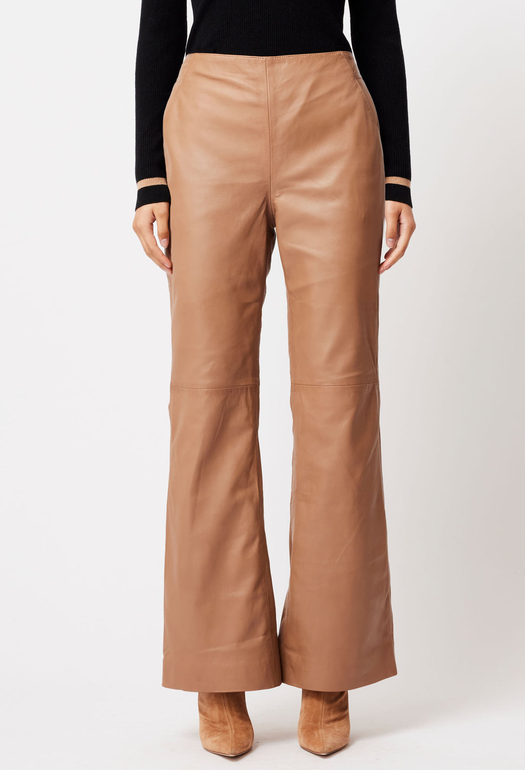 OnceWas Nova Leather Pant in Husk