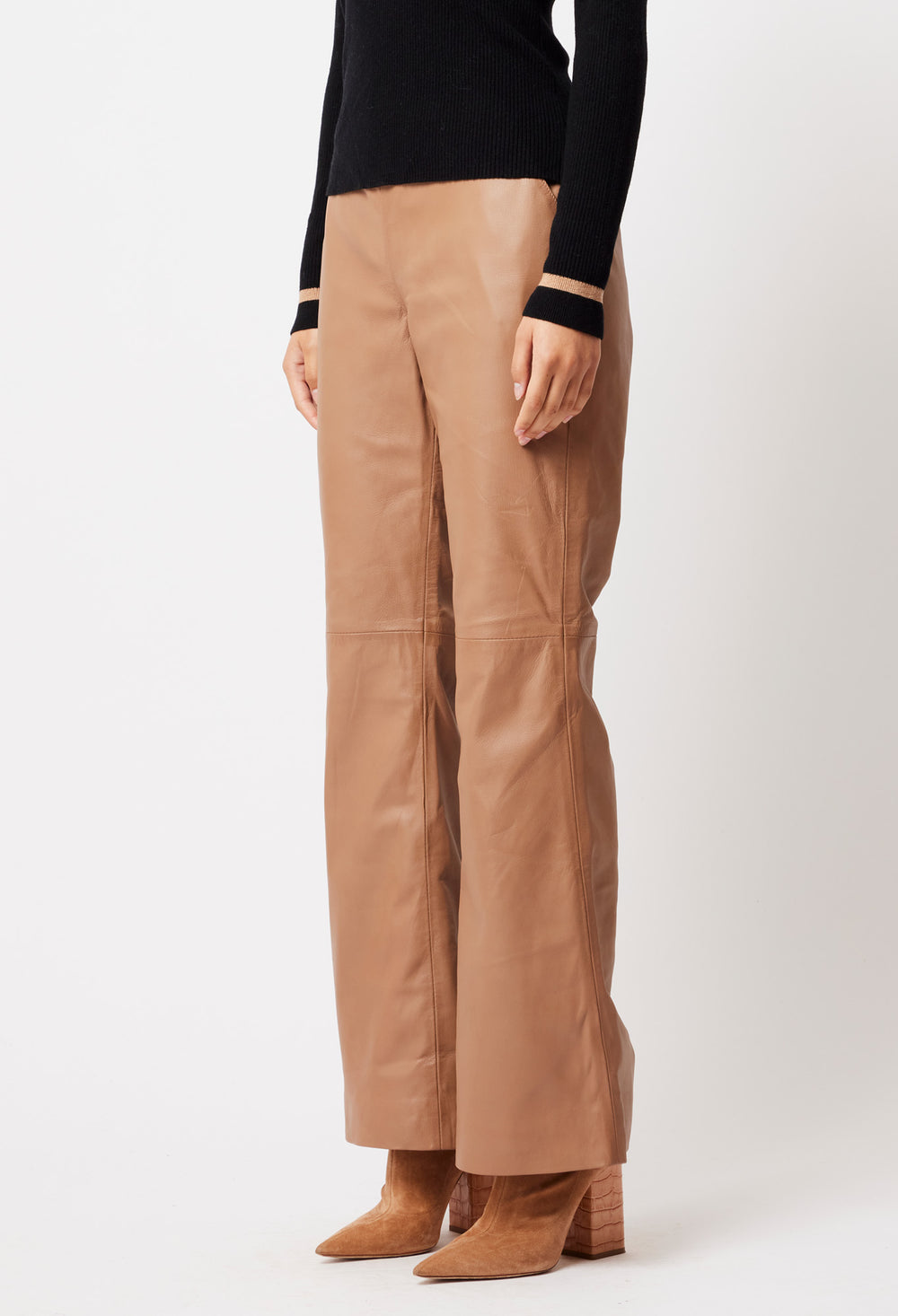 OnceWas Nova Leather Pant in Husk