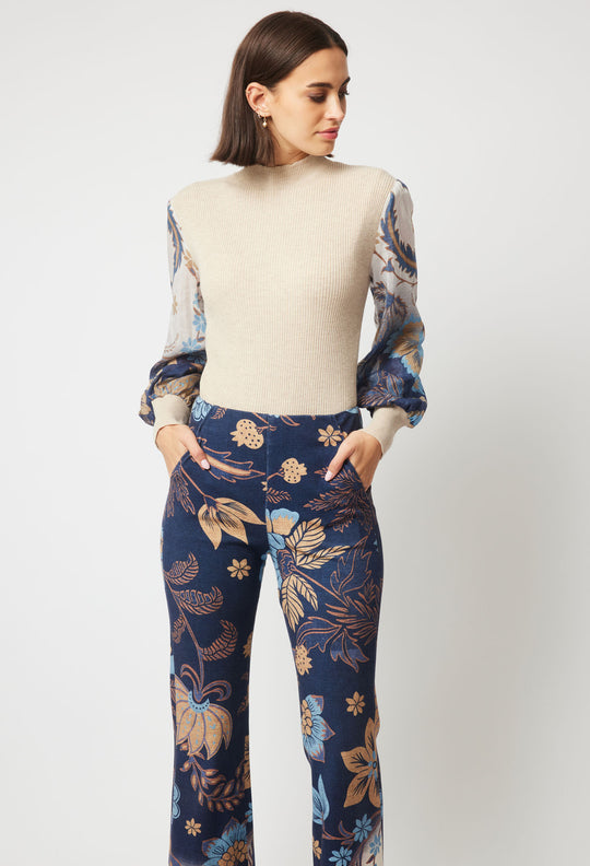 Getty Ponte Pant in Lotus Flower