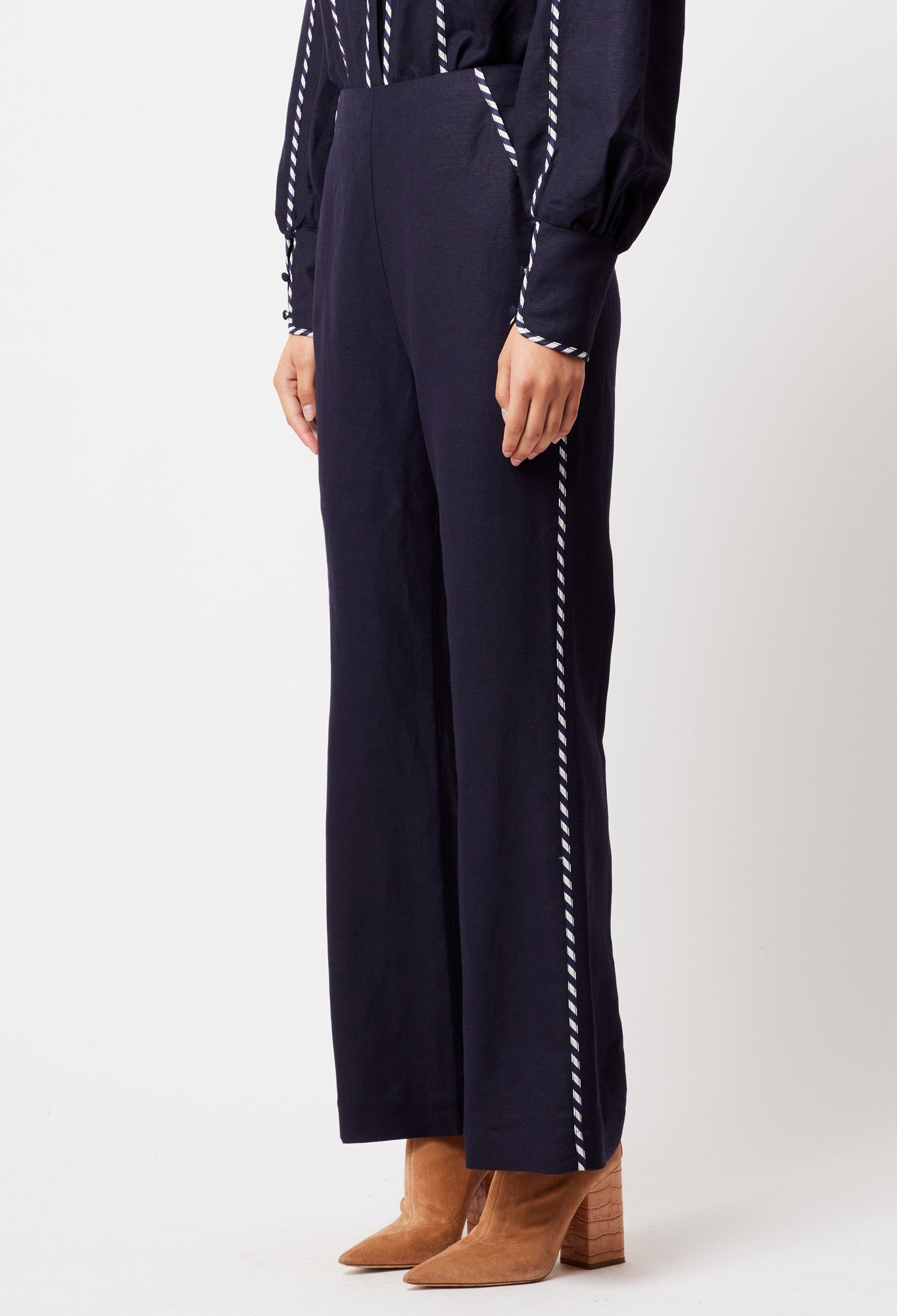 OnceWas Ceres Linen Viscose Pant in Ink