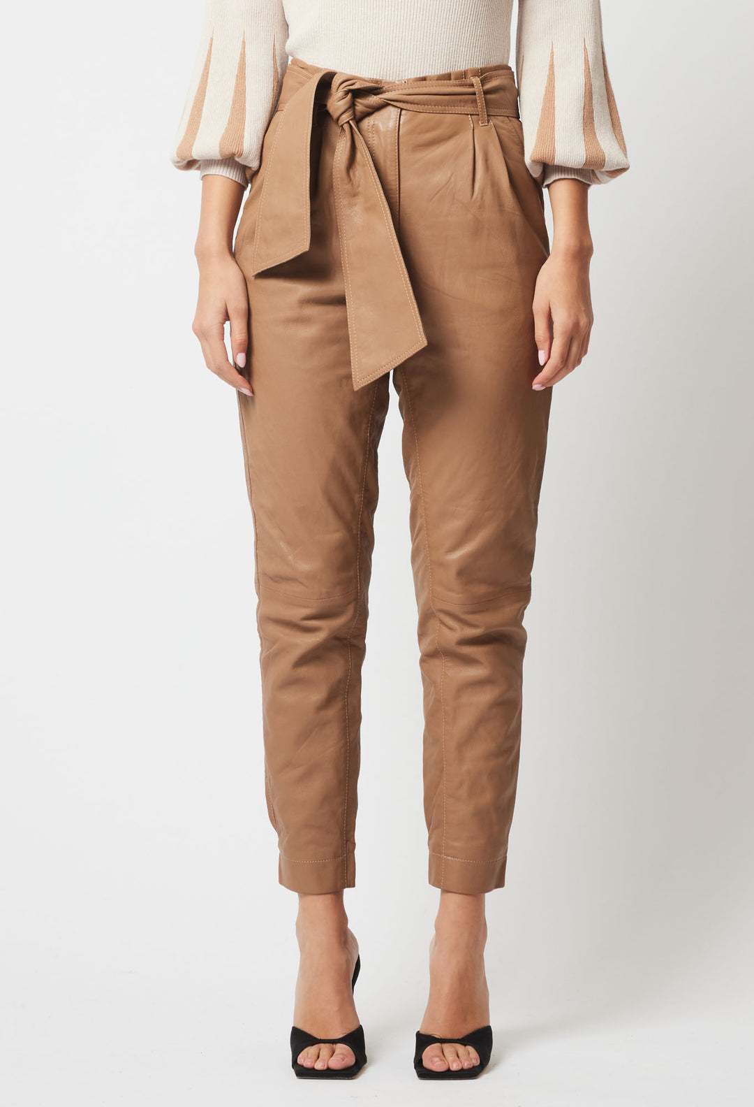 Pavillion Leather Jogger in Husk