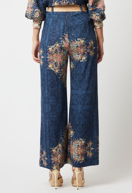 OnceWas Imperial Linen Viscose Pant in Oriental Print