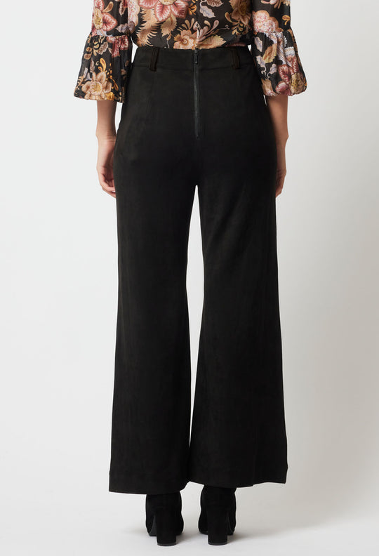 OnceWas Danxia Faux Suede Pant in Black