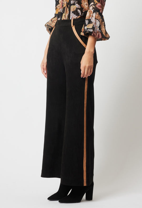 OnceWas Danxia Faux Suede Pant in Black