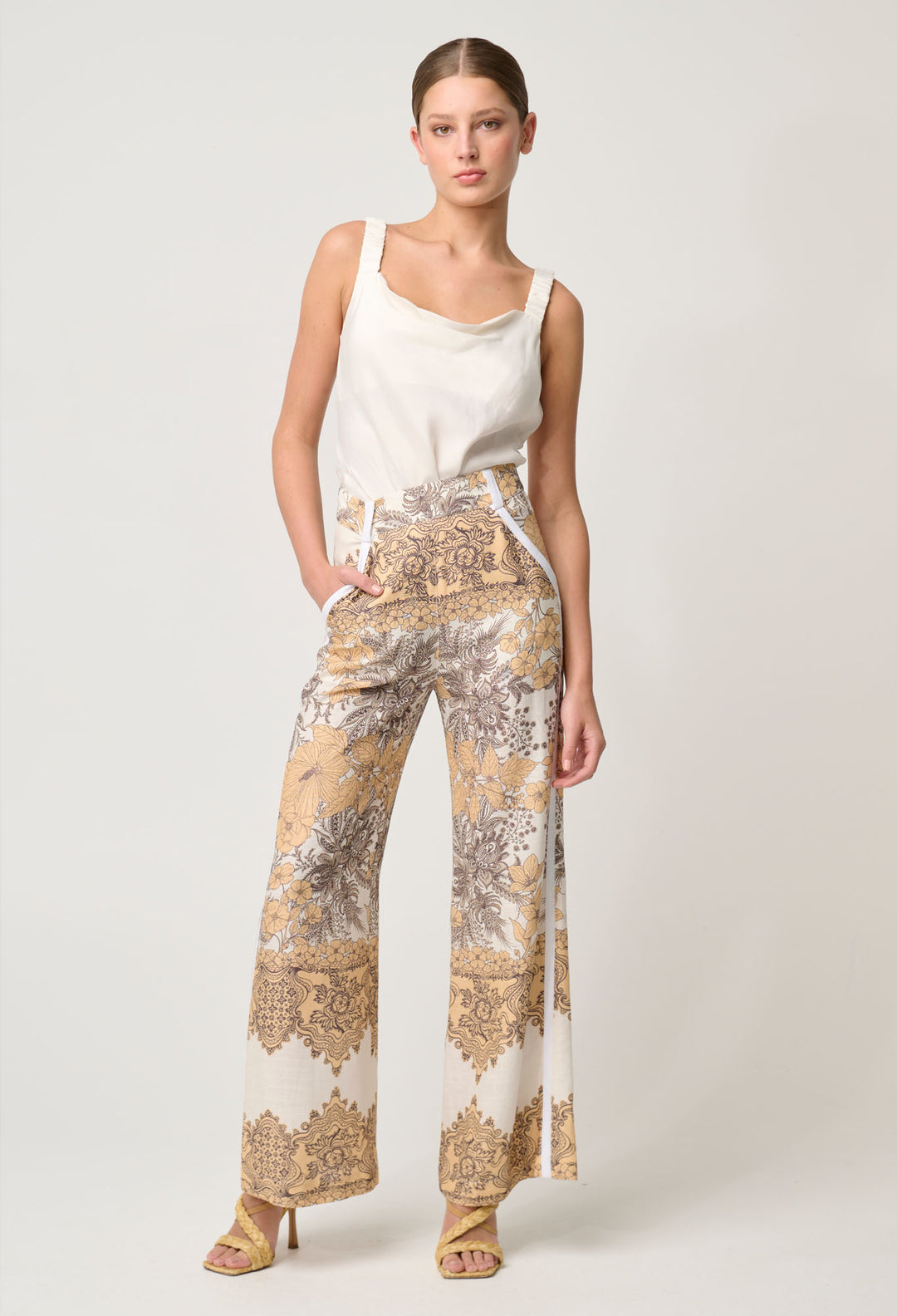 Danxia Linen Viscose Pant in Golden Mallow