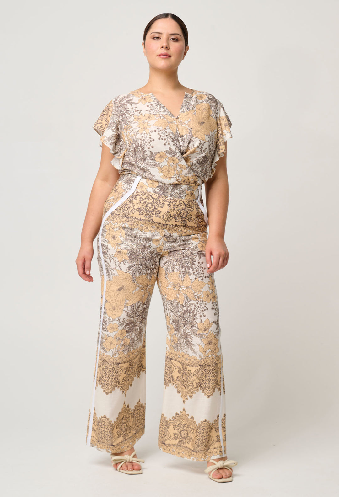 OnceWas Novia Linen Viscose Top in Golden Mallow