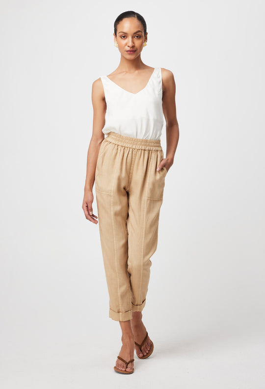 Tierra Tencel Twill Jogger in Sand