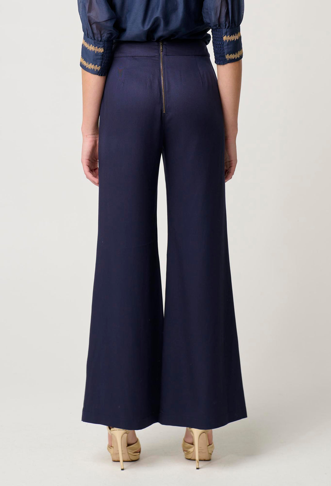 Mustique Tencel Embroidered Pant in Ink