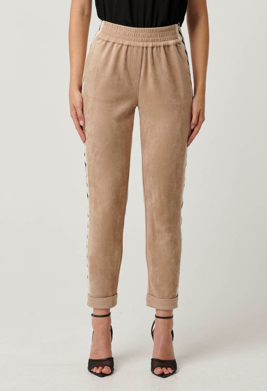 OnceWas Everley Faux Suede Jogger in Wheat