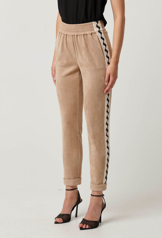 OnceWas Everley Faux Suede Jogger in Wheat