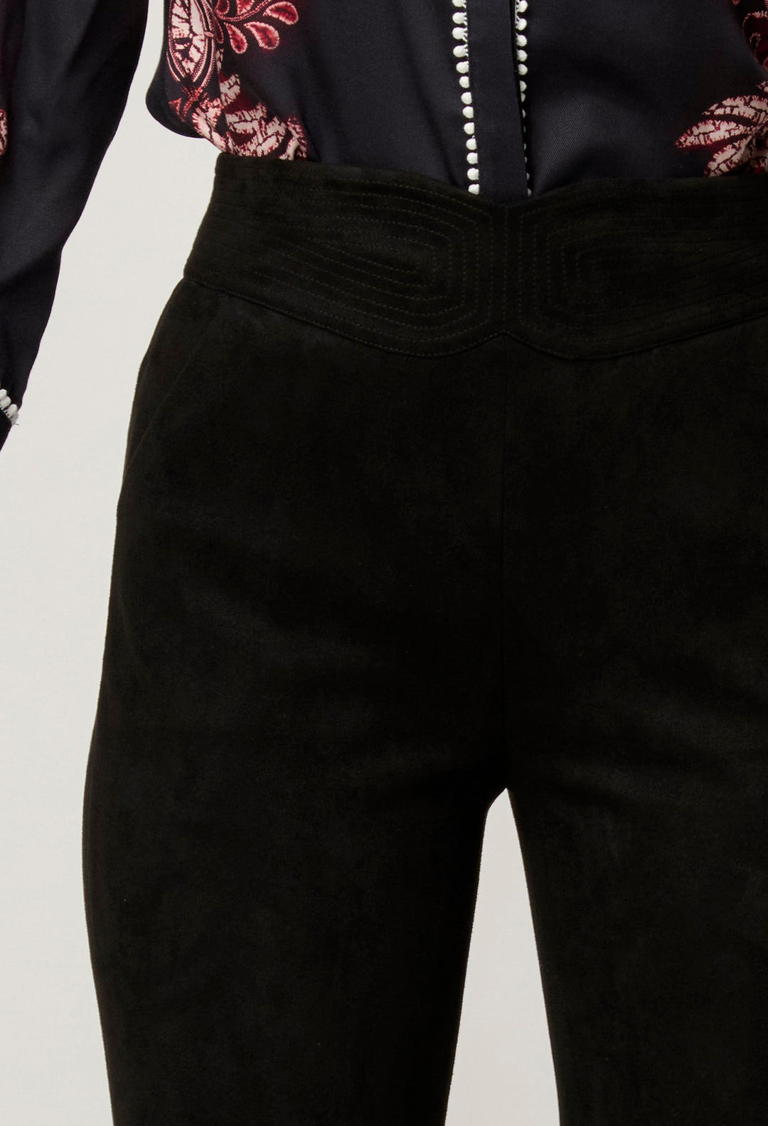OnceWas Scarlett Faux Suede Pant in Onyx