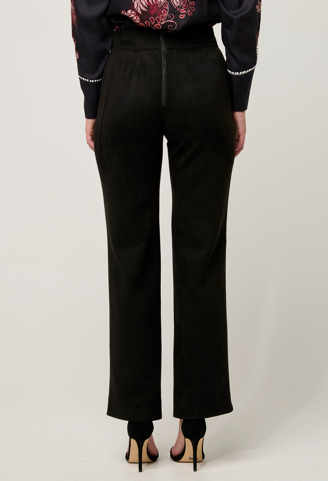 OnceWas Scarlett Faux Suede Pant in Onyx