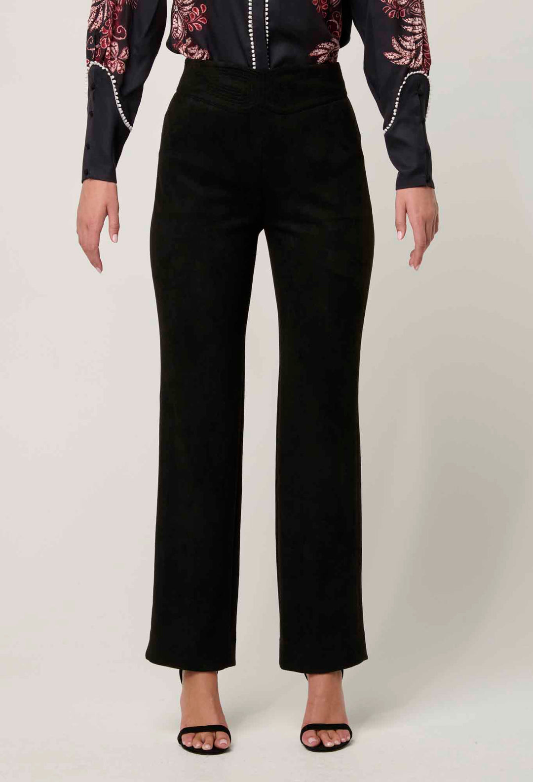 OnceWas Scarlett Faux Suede Pant in Onyx