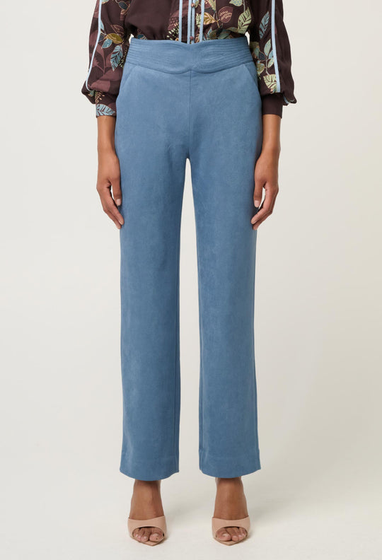 Scarlett Faux Suede Pant in Sky