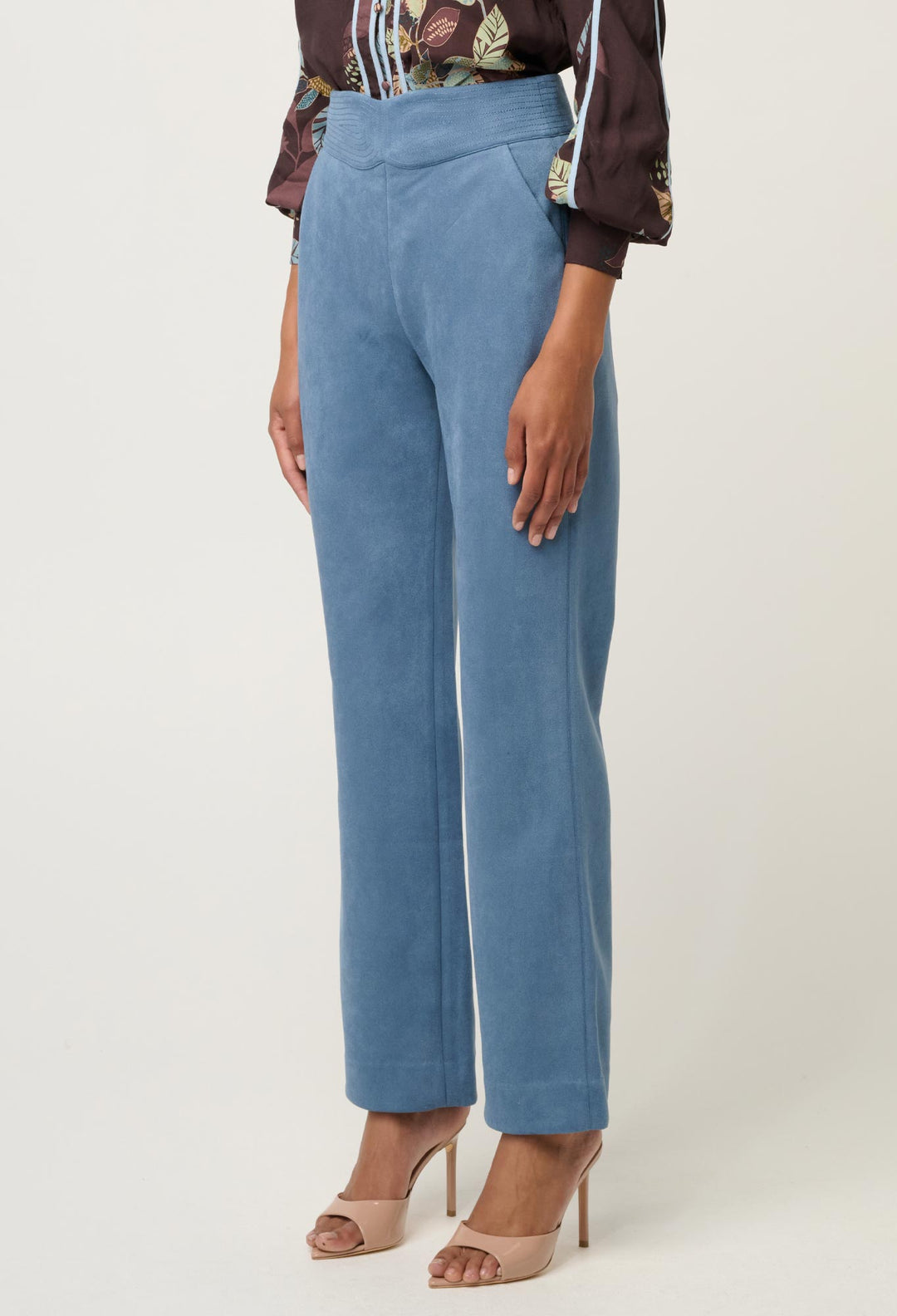 Scarlett Faux Suede Pant in Sky