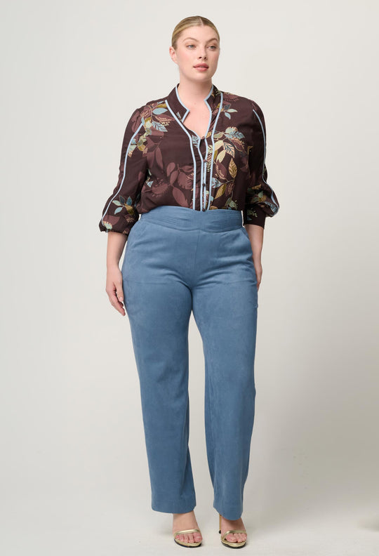 Scarlett Faux Suede Pant in Sky