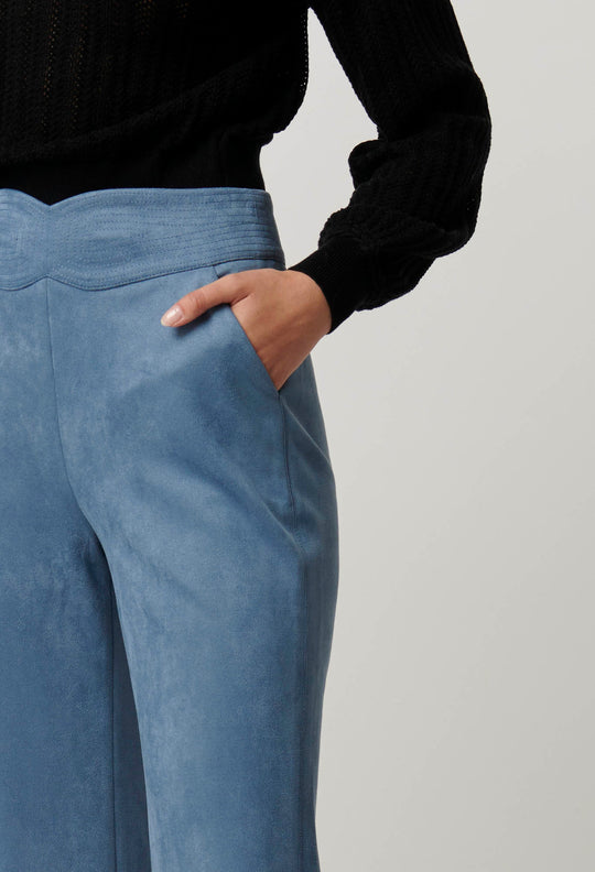 OnceWas Scarlett Faux Suede Pant in Sky