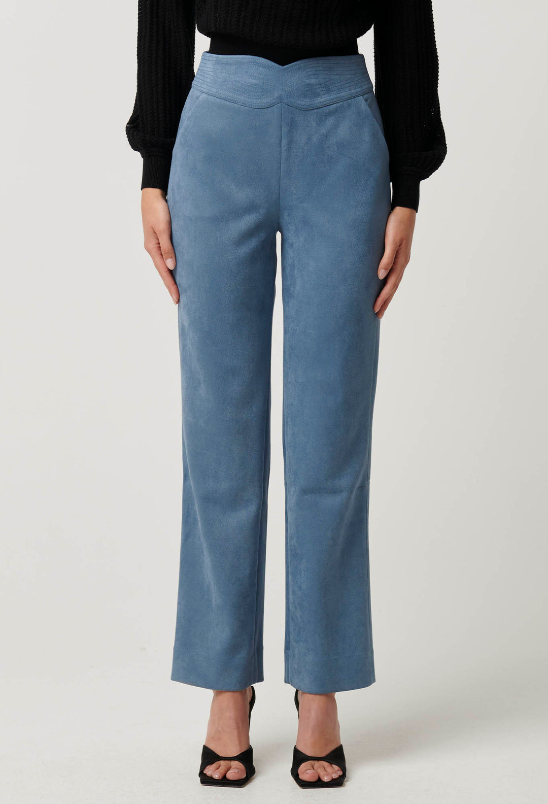 OnceWas Scarlett Faux Suede Pant in Sky