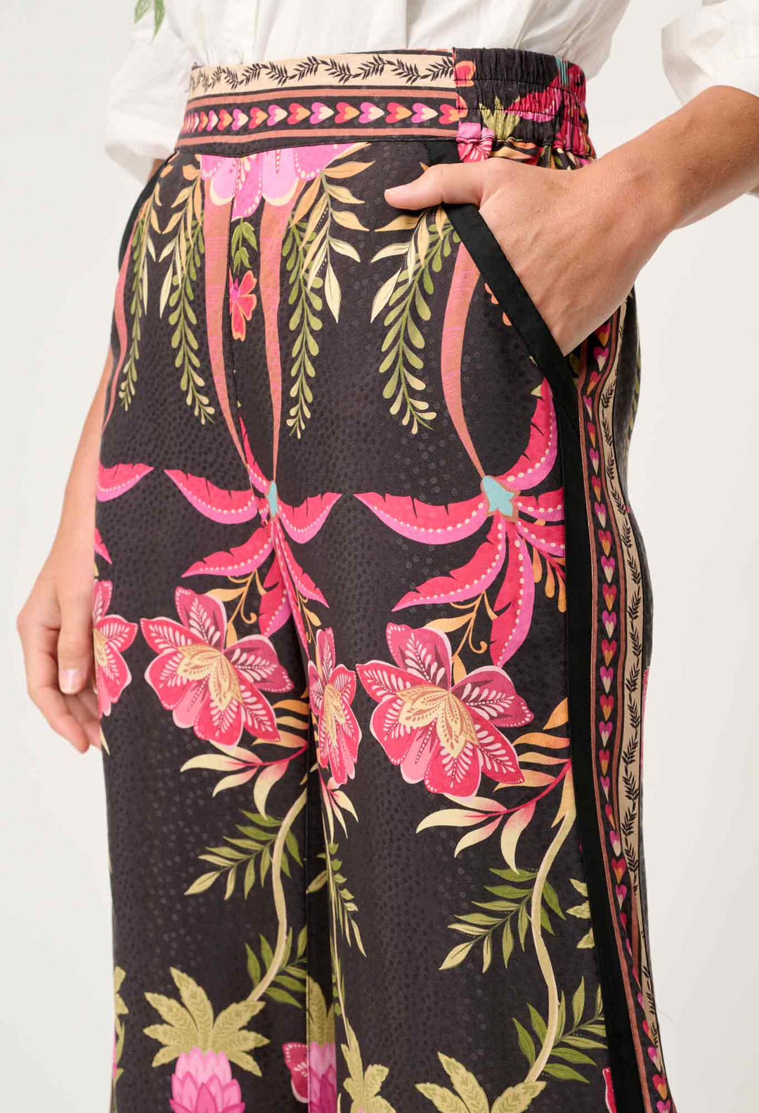 OnceWas Willow Viscose Dobby Pants in Anthos Lótos