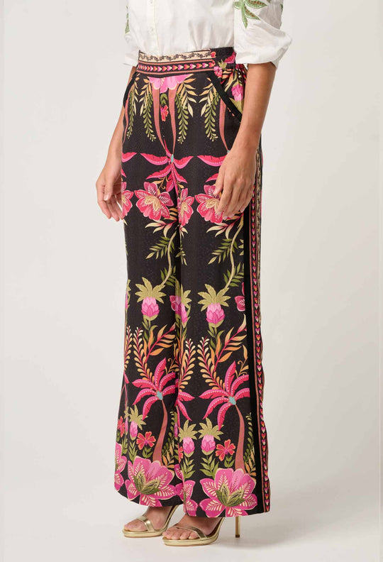 OnceWas Willow Viscose Dobby Pants in Anthos Lótos