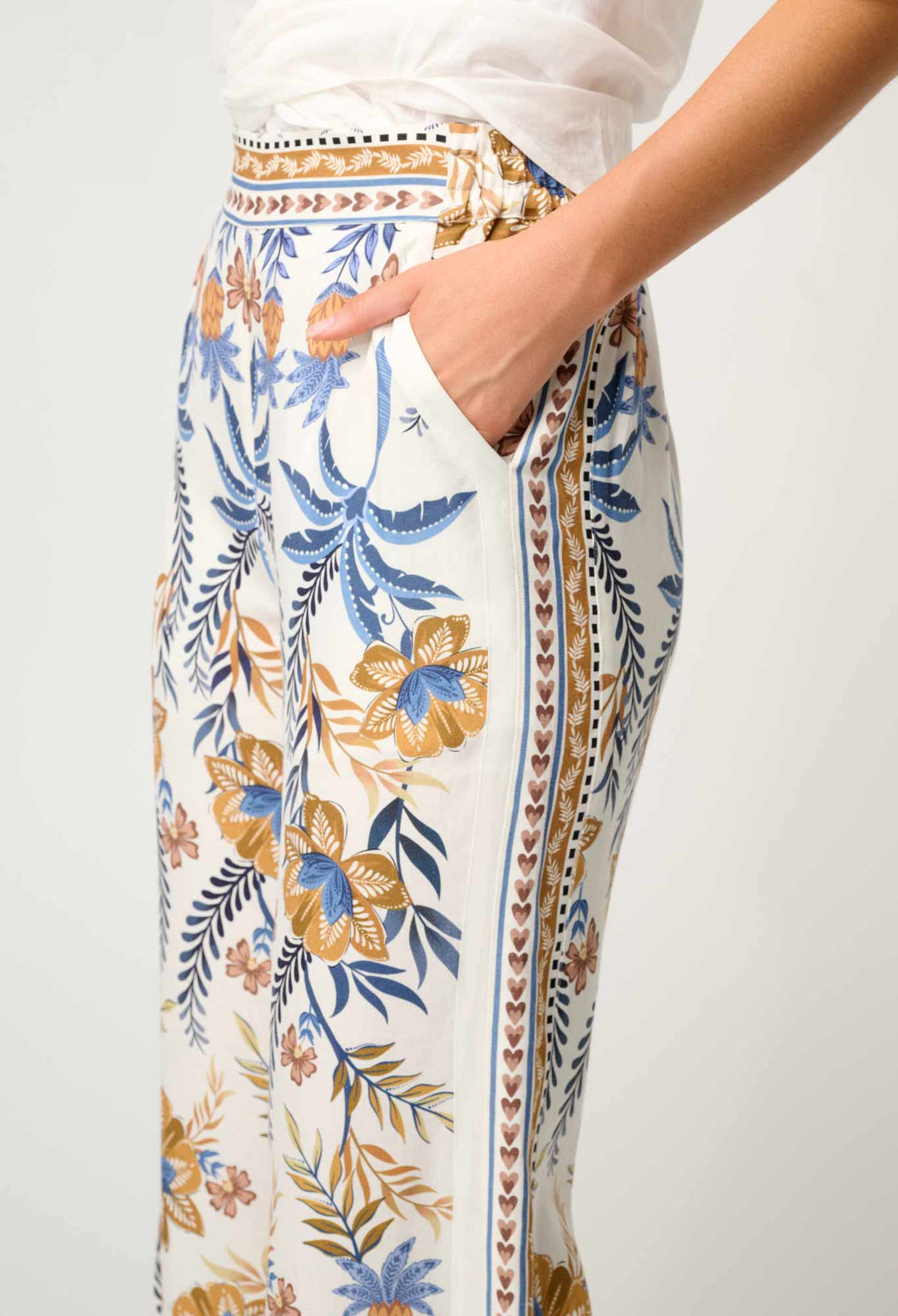 OnceWas Willow Linen Viscose Pant in Golden Medina