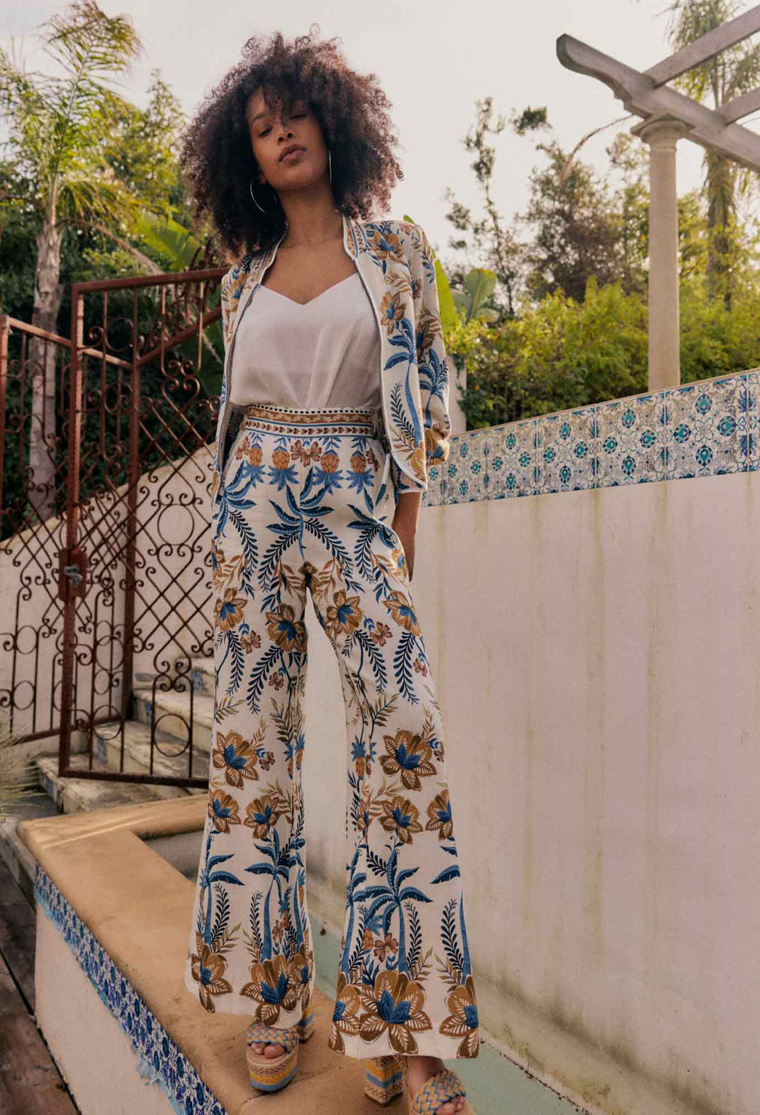 OnceWas Willow Linen Viscose Pant in Golden Medina