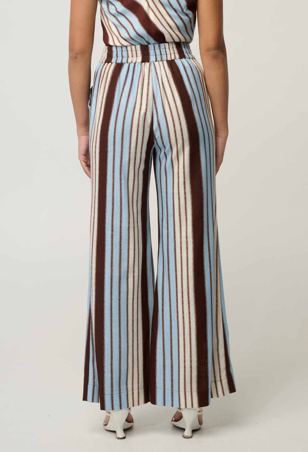 Willow Linen Viscose Pant in Iridescent Stripe