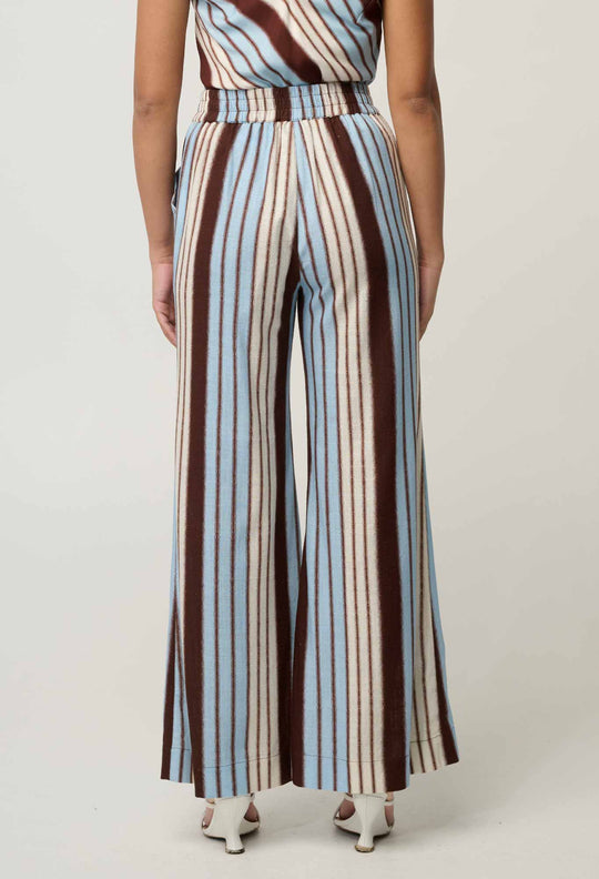 Willow Linen Viscose Pant in Iridescent Stripe