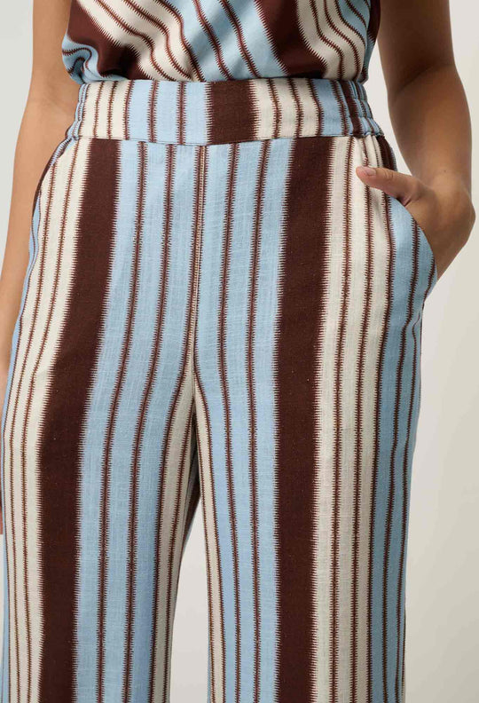 Willow Linen Viscose Pant in Iridescent Stripe