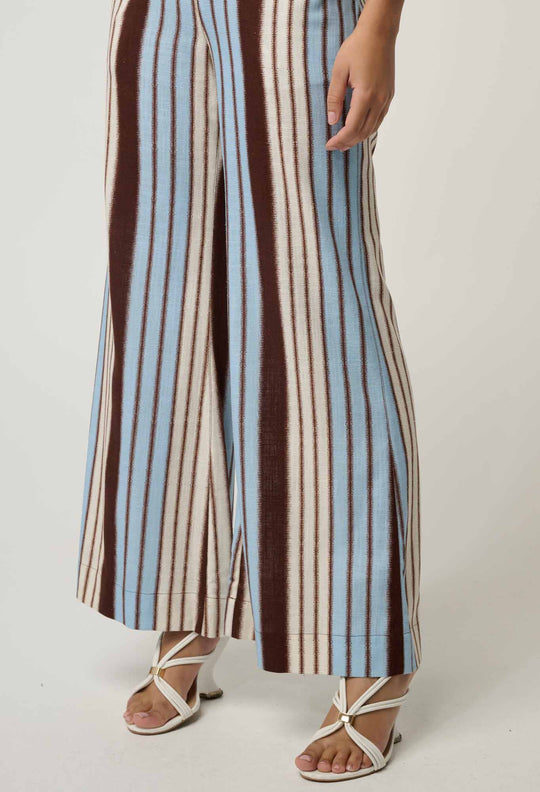 Willow Linen Viscose Pant in Iridescent Stripe